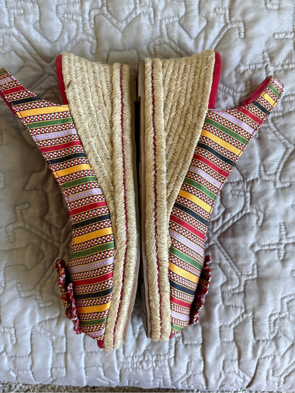 Naturalizer ‘Berlynn’ Striped Elastic Slingback Espadrille Wedge Sandals Size 9 - Picture 3 of 8